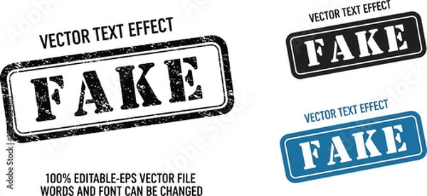 Obraz Download editable fake stamp vector text effect template for graphic design