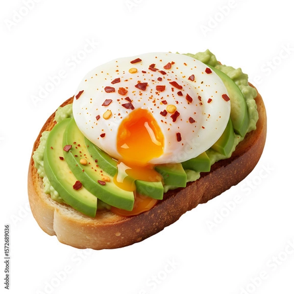 Fototapeta Avocado Toast with Poached Egg