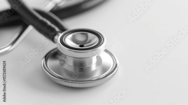 Obraz Stethoscope Emblem: A Monochrome View of Health and Professional Diagnostic Tools