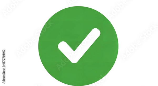Fototapeta Green check mark icon vector symbol illustration on transparent background