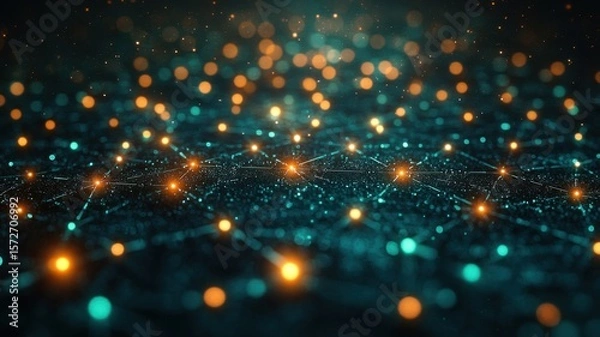 Obraz Digital Network and Data Connection Abstract Background network data digital abstract connection ai