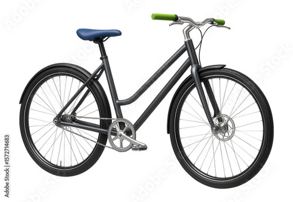 Fototapeta Steel-frame city bike with a step-through design for urban commuting