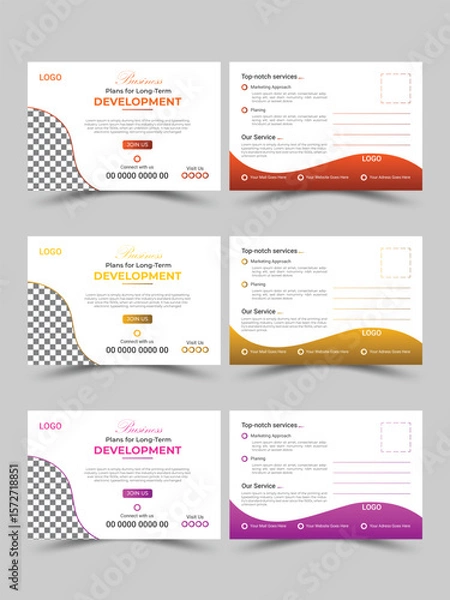 Fototapeta Creative corporate business Modern postcard or  EDDM design template..