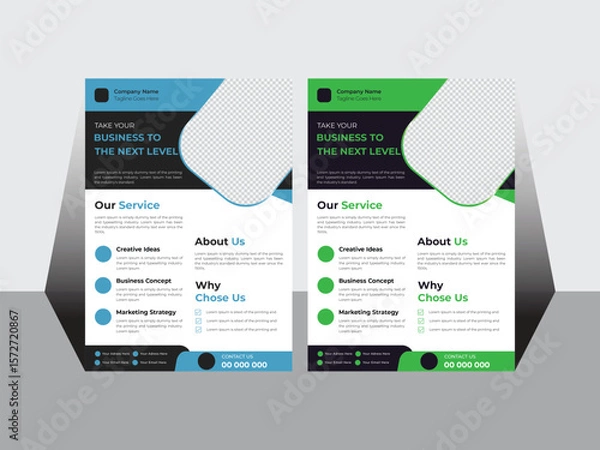 Fototapeta Business Modern clean and minimalist creative corporate business flyer design template 