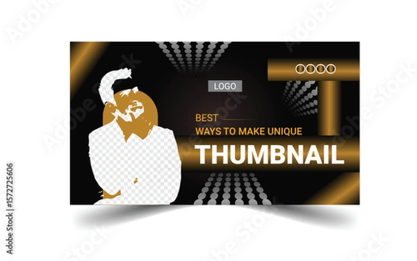 Fototapeta Creative YouTube video thumbnail or social media web banner and corporate YouTube thumbnail design template for business promotion