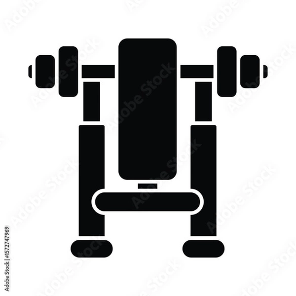Fototapeta Fitness bench Vector Icon which can easily modify or edit