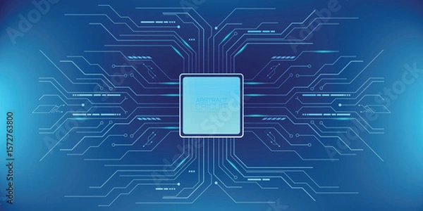 Obraz Abstract circuit board background in blue, representing digital tech and electronic connections.
