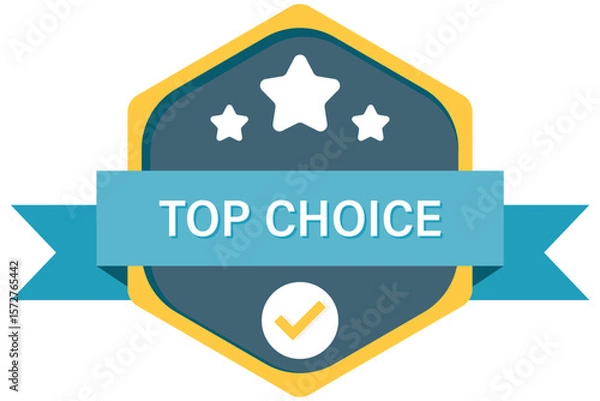 Fototapeta Hexagonal Top Choice badge with star