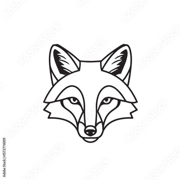Obraz Fox head Line Art