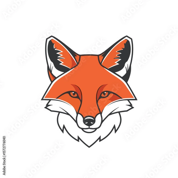 Fototapeta Red fox vector illustration