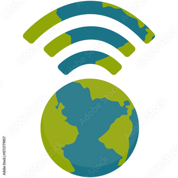 Fototapeta Earth Hour Illustration. Save the planet concept for Earth Hour and World Earth Day. Vector illustration of a clock on planet Earth at night with green light bulb and plant. Environmental conservation