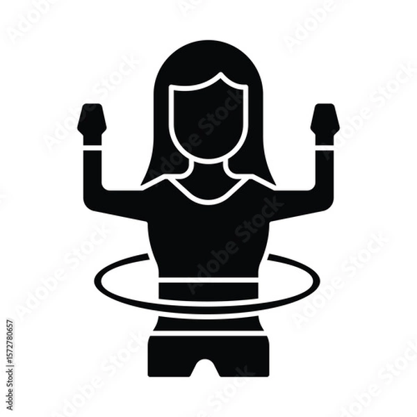 Fototapeta Hula hoop Vector Icon which can easily modify or edit