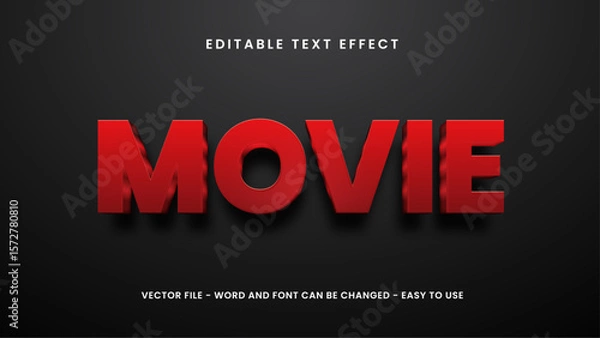 Fototapeta Movie cinema  editable text effect  3d editable text style