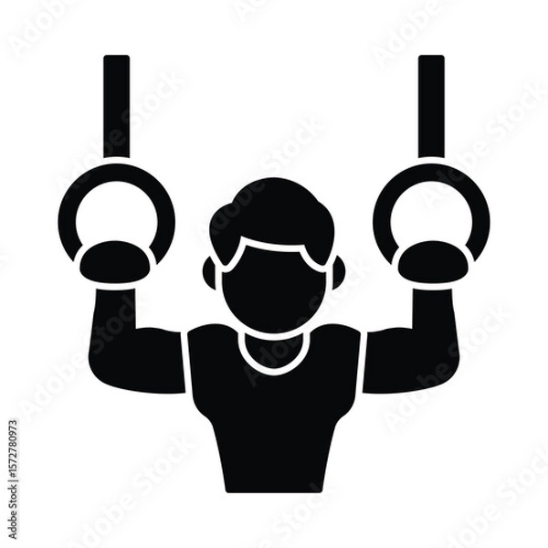 Fototapeta Exercise rings Vector Icon which can easily modify or edit
