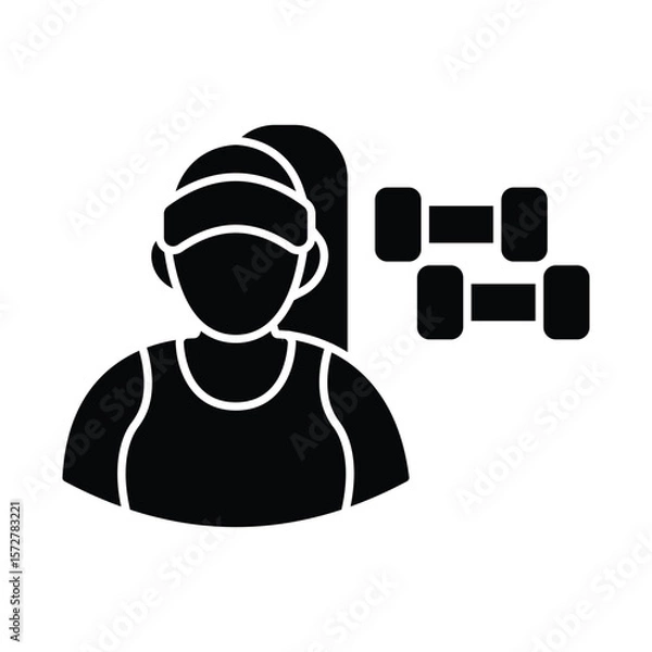 Fototapeta Gym trainer Vector Icon which can easily modify or edit