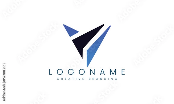 Fototapeta Minimalist V Logo for Branding and Identity.