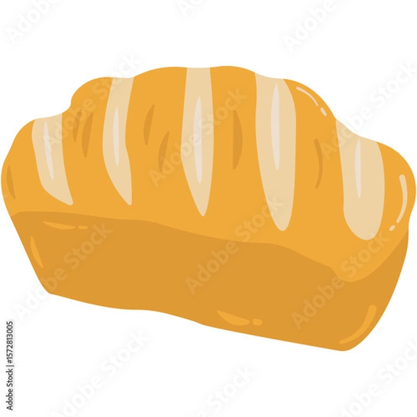 Fototapeta National Sourdough Bread Day. National Sourdough Bread Day Vintage Illustration Bakery Food Art. Hard bread with a soft inside typical of French bread on beige background.