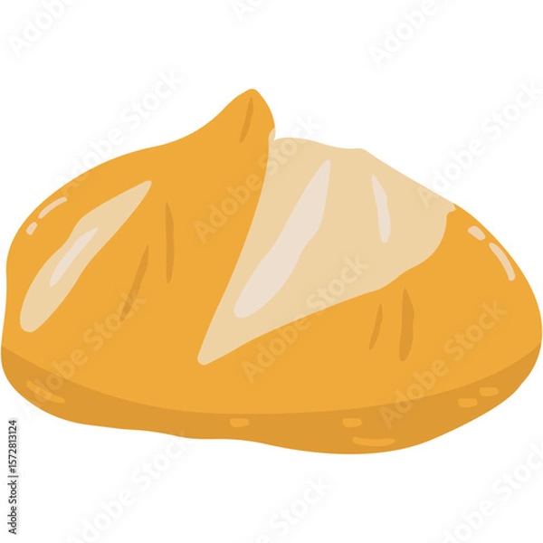 Fototapeta National Sourdough Bread Day. National Sourdough Bread Day Vintage Illustration Bakery Food Art. Hard bread with a soft inside typical of French bread on beige background.