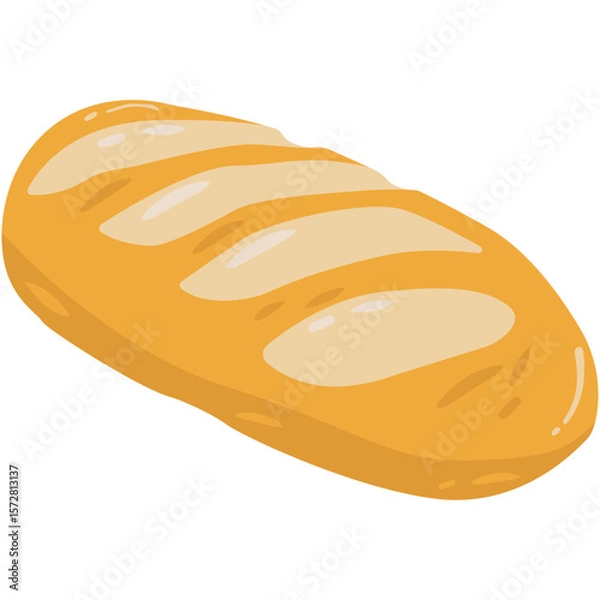 Fototapeta National Sourdough Bread Day. National Sourdough Bread Day Vintage Illustration Bakery Food Art. Hard bread with a soft inside typical of French bread on beige background.
