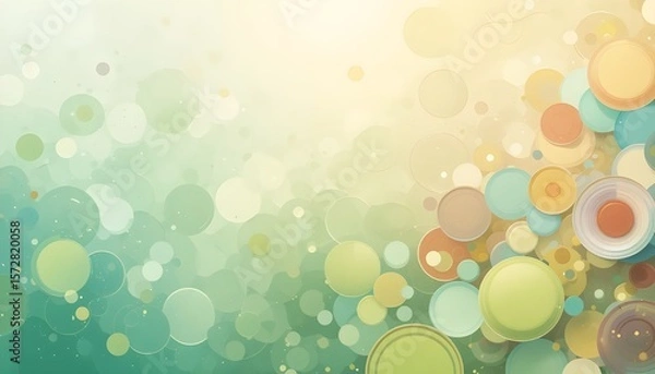 Fototapeta  Light Green and Yellow Vector Background with Abstract Colorful Circles