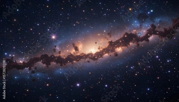 Fototapeta  Stars on Transparent Background with Outer Space Galaxy Ambience