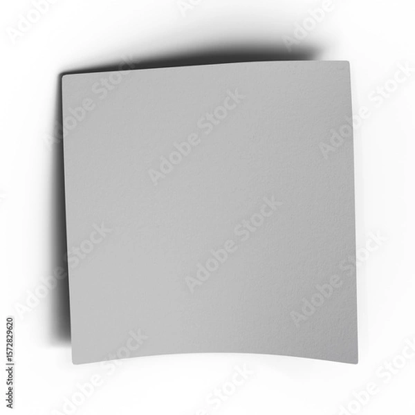 Fototapeta A slightly textured, off-white square sheet of paper or cardstock, exhibiting subtle undulations along its bottom edge.  Its surface appears smooth and matte