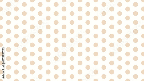 Fototapeta Soft beige polka dot seamless pattern on white background. Elegant, versatile vector for baby, wedding, or minimalist design.