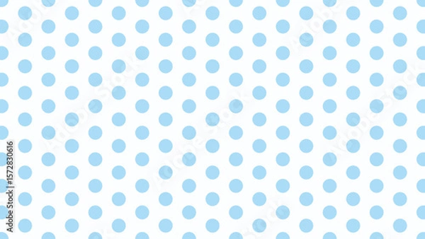 Fototapeta Seamless light blue polka dot pattern on white background. Ideal for baby boy shower, nursery decor, kids stationery, wrapping paper, fabric design, and cute digital scrapbooking projects.