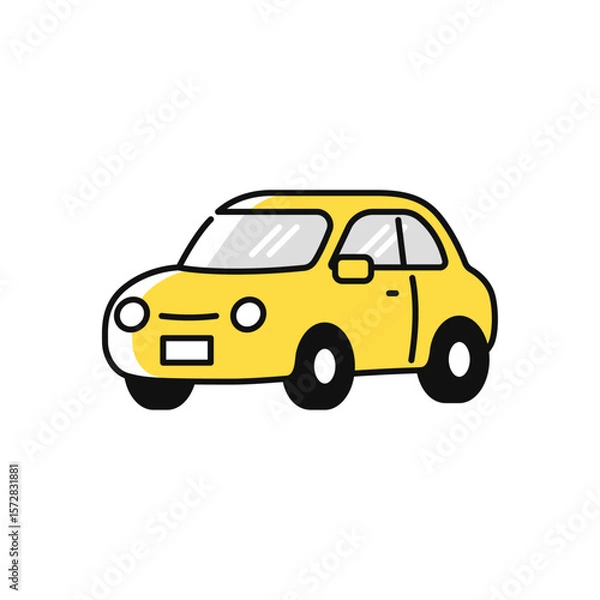 Fototapeta 斜め前から見た自動車のシンプルなベクターアイコンイラスト素材