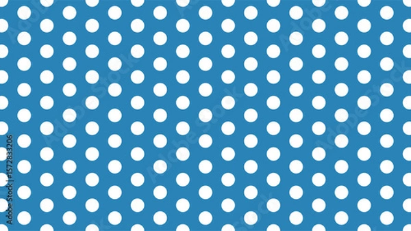 Fototapeta Seamless white polka dot pattern on dark blue background. Ideal for retro fabric prints, classic wrapping paper, kids decor, nautical themes, vintage designs, and digital scrapbooking projects.