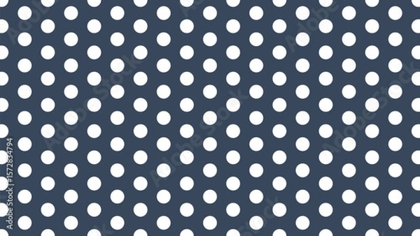 Fototapeta Seamless white polka dots on dark teal background vector. Classic, versatile pattern for fabric, web, and print.
