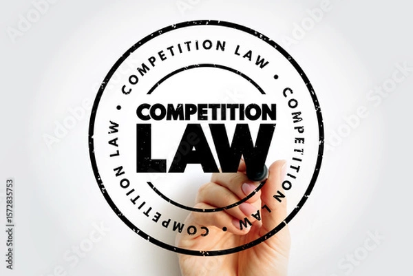Fototapeta Competition Law text stamp, concept background