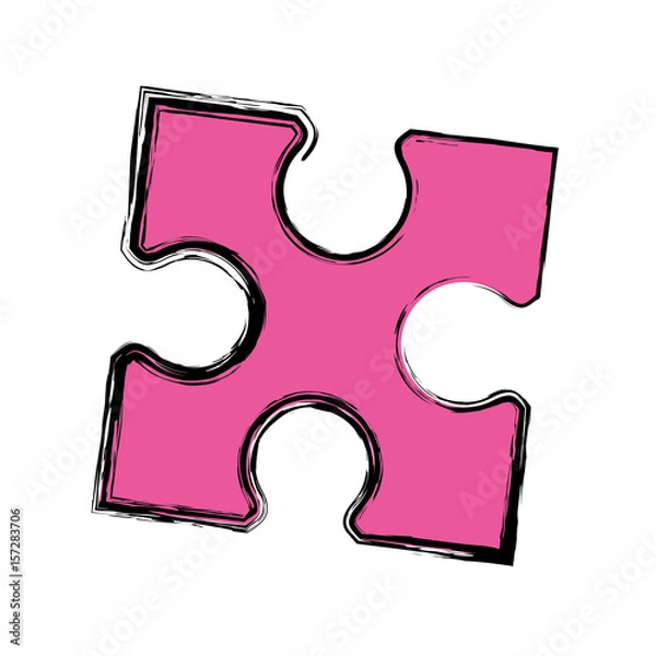Fototapeta jigsaw puzzle icon over white background. colorful design.  vector illustration