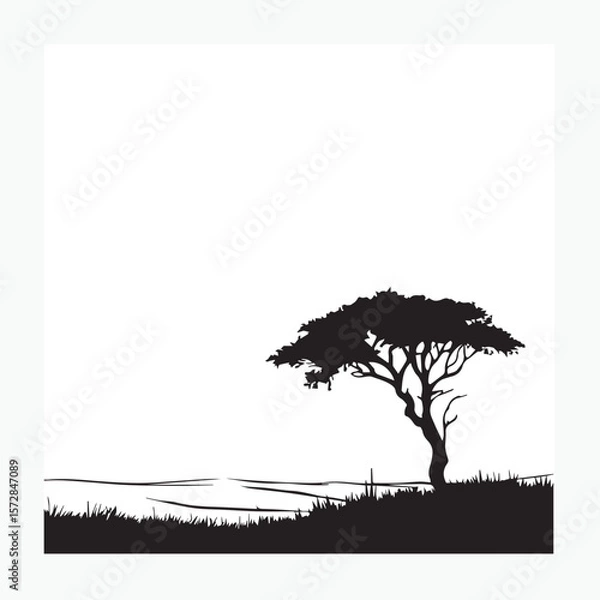 Fototapeta vector illustration of a tree