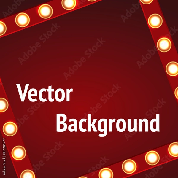 Obraz Retro red billboard background with text. Vector Illustration