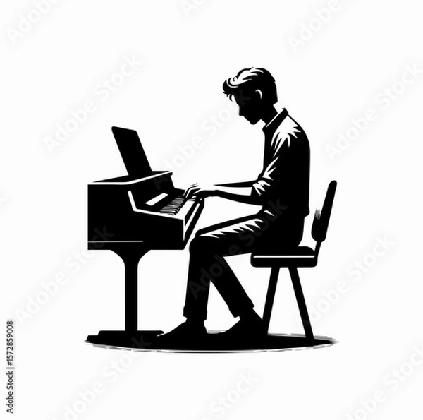 Fototapeta Keyboard Player Logo Vector Isolated on White Background

