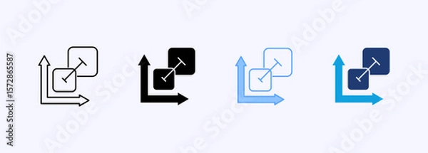 Obraz Scalability Icon Set Multiple Style Collection