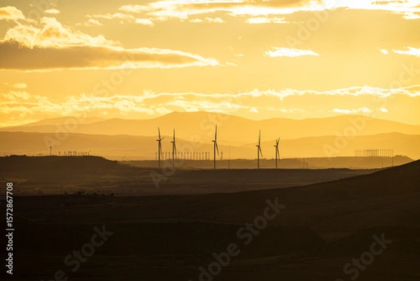 Obraz windmill in sunset