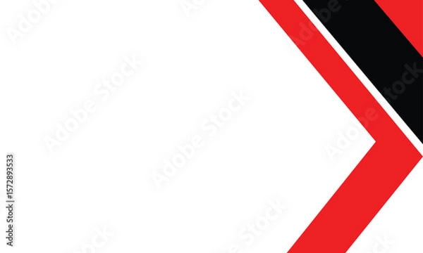 Obraz Modern red, black, and white arrow border design with a bold right-pointing layout. Ideal for dynamic presentations, banners, posters, and visual communication templates with a professional touch.