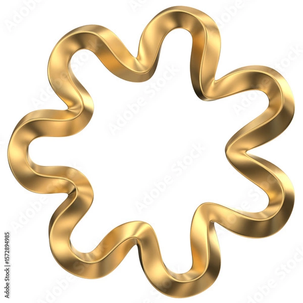 Obraz Golden Twisted Floral Design: Elegant Abstract Art for Branding & Decoration