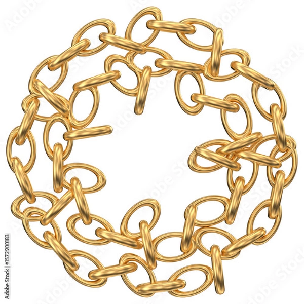 Obraz Golden Chain Circle: Luxury Design Element