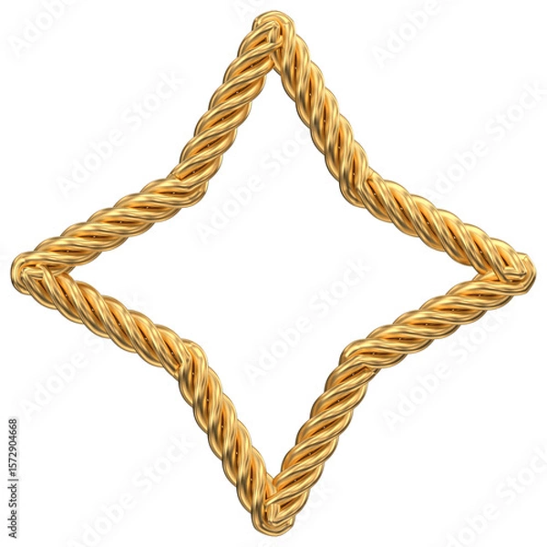 Obraz Golden Rope Diamond Frame: Elegant Design Element
