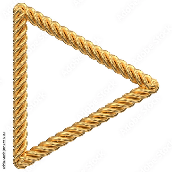 Obraz Golden Rope Triangle: Play Button Design Element