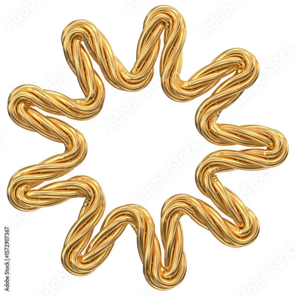 Obraz Golden Twisted Sunburst Design Element: Perfect for Branding & Decoration