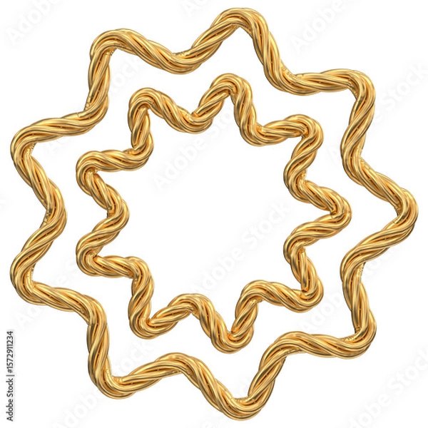 Obraz Golden Rope Design: Decorative Starburst Frame Element