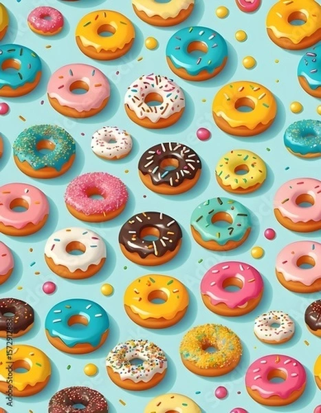 Obraz seamless pattern of donuts