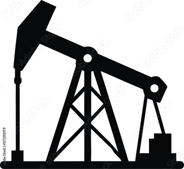 Obraz pumpjack icon vector silhouette on transparent background