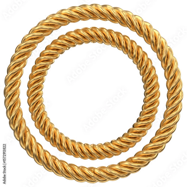 Obraz Golden Rope Circles: Decorative Frame Design Element