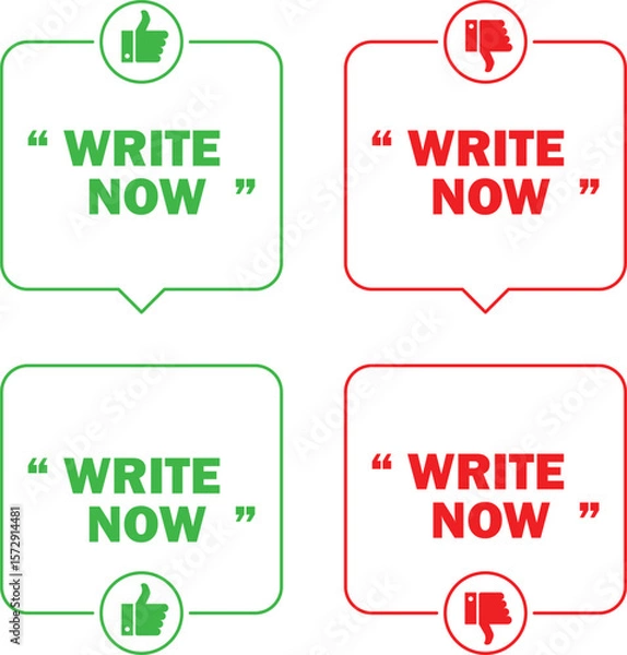 Obraz Write Now Vector Art . Typography Design for Writing and Creativity