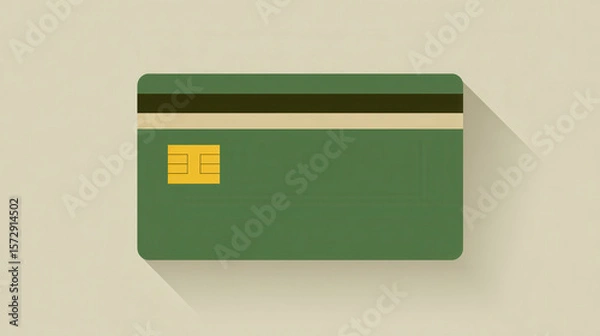 Obraz Minimalist Green Credit Card Design Representing Modern Financial Transactions and Digital Payment Solutions